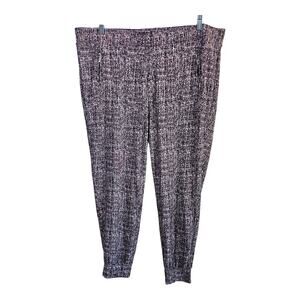 TORRID 3 Women's 20 22 Pants Pull On Tapered Ankle Black Pink White 43 x 25.5